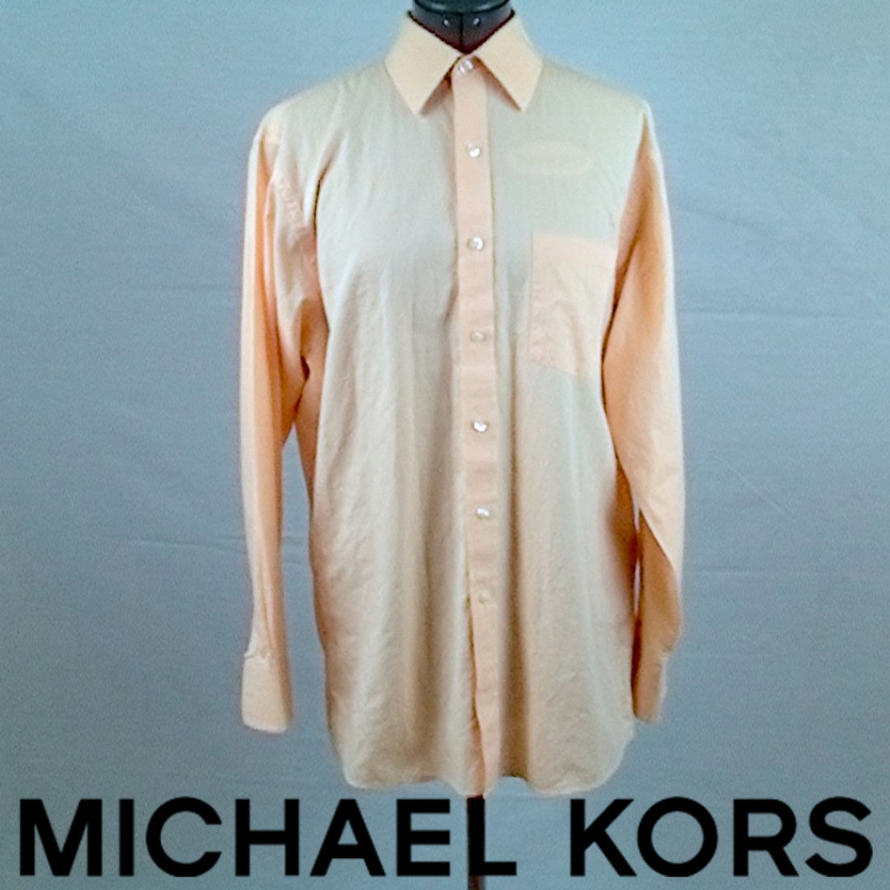 Michael Kors Peach Button Up Oxford Dress Shirt